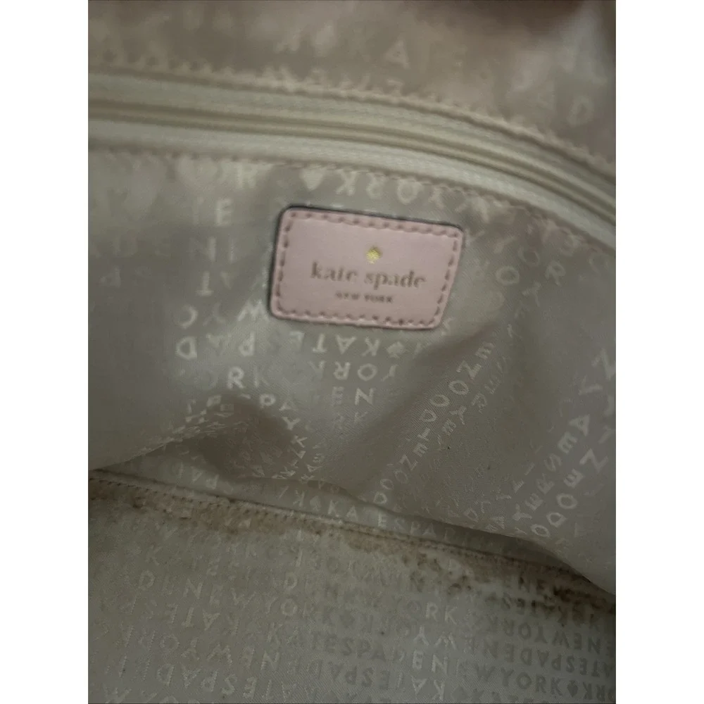 Kate Spade Bow Tote Light Pink‎ Saffiano Leather Bag Beige Interior Large